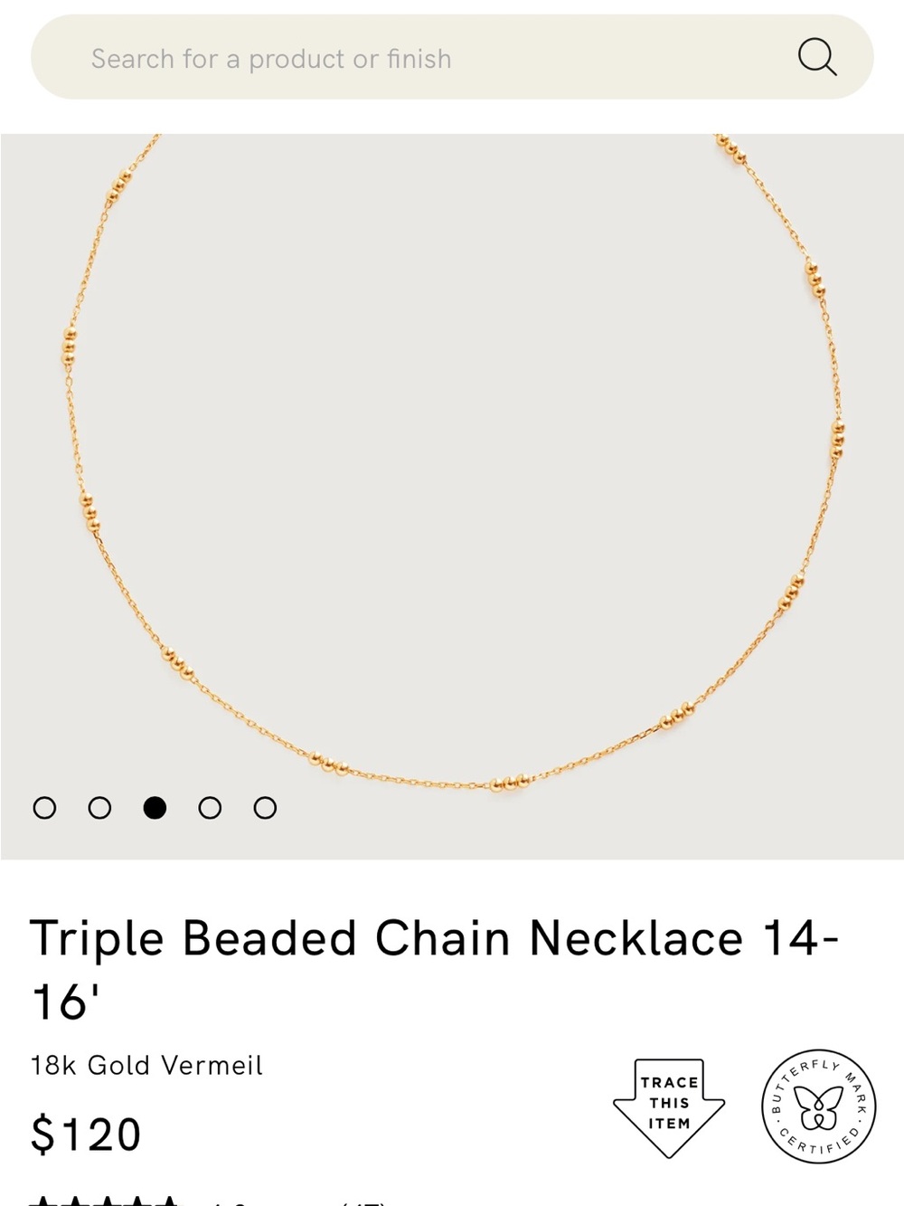 MONICA VINADER Gold Textured Disc Necklace - Picture 6 of 8